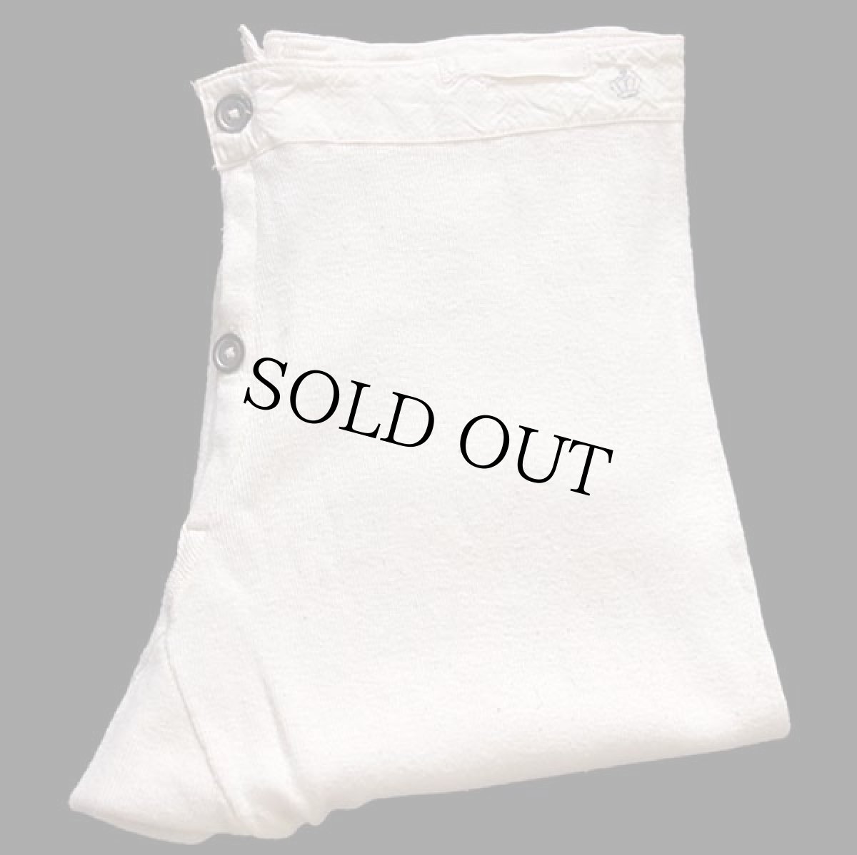 画像1: ビンテージ スウェーデン軍 ドロワーズ コットン インナーパンツ 生成り★B ユーロ (1)