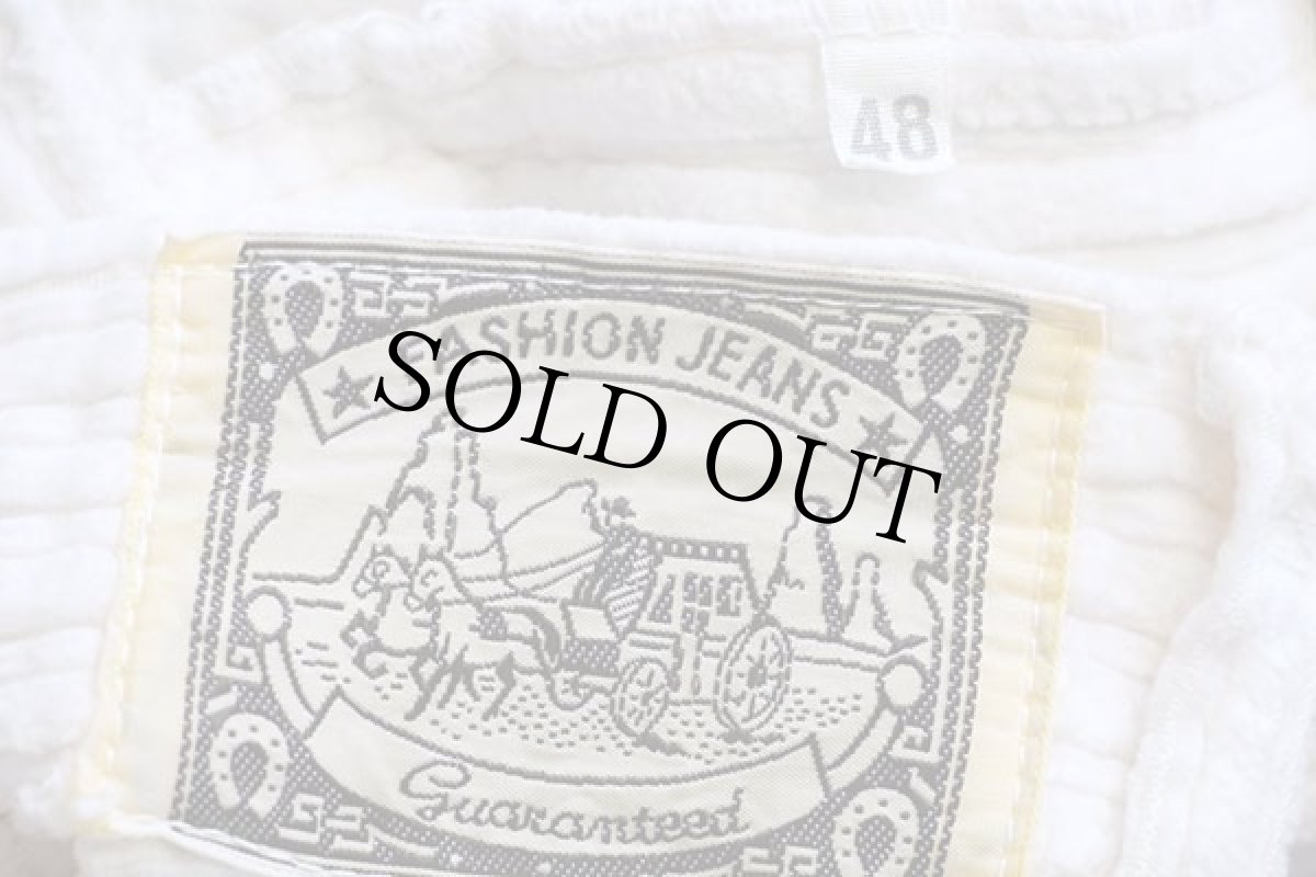 画像6: 70s FASHION JEANS フレア ランダム 極太畝 コーデュロイパンツ アイボリー w30★ブーツカット (6)