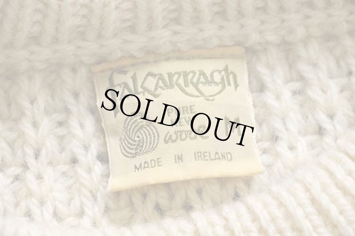 画像4: アイルランド製 fAlCARRAgh ケーブル編み ウールニット セーター ナチュラル M★フィッシャーマン (4)