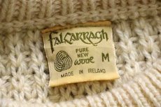 画像4: アイルランド製 fAlCARRAgh ケーブル編み ウールニット セーター ナチュラル M (4)