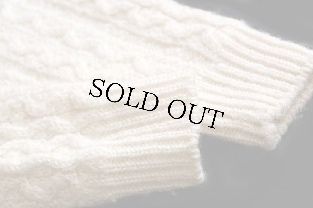 画像6: アイルランド製 gaeltarra ケーブル編み ウールニット セーター ナチュラル 40★フィッシャーマン (6)