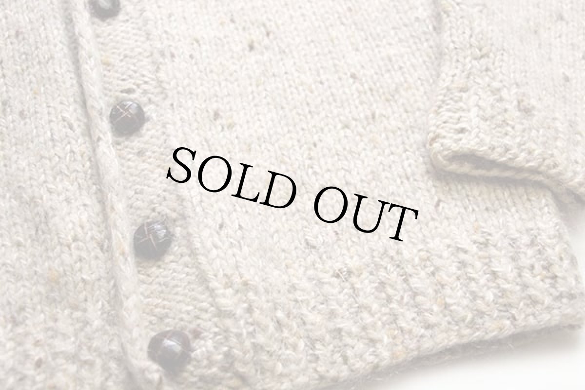 画像5: UNKNOWN ネップ入り ウール ハンドニット カーディガン ベージュ ミックス (5)