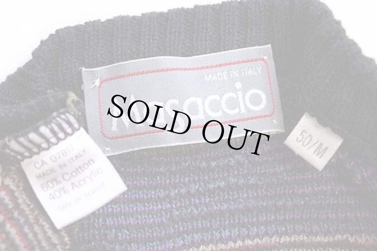 画像4: 90s イタリア製 Masaccio 編み柄 コットン×アクリルニット セーター 50/M (4)