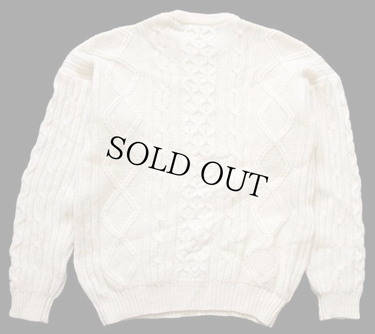 画像2: Indian Scout ケーブル編み ウールニット セーター ナチュラル M★フィッシャーマン (2)