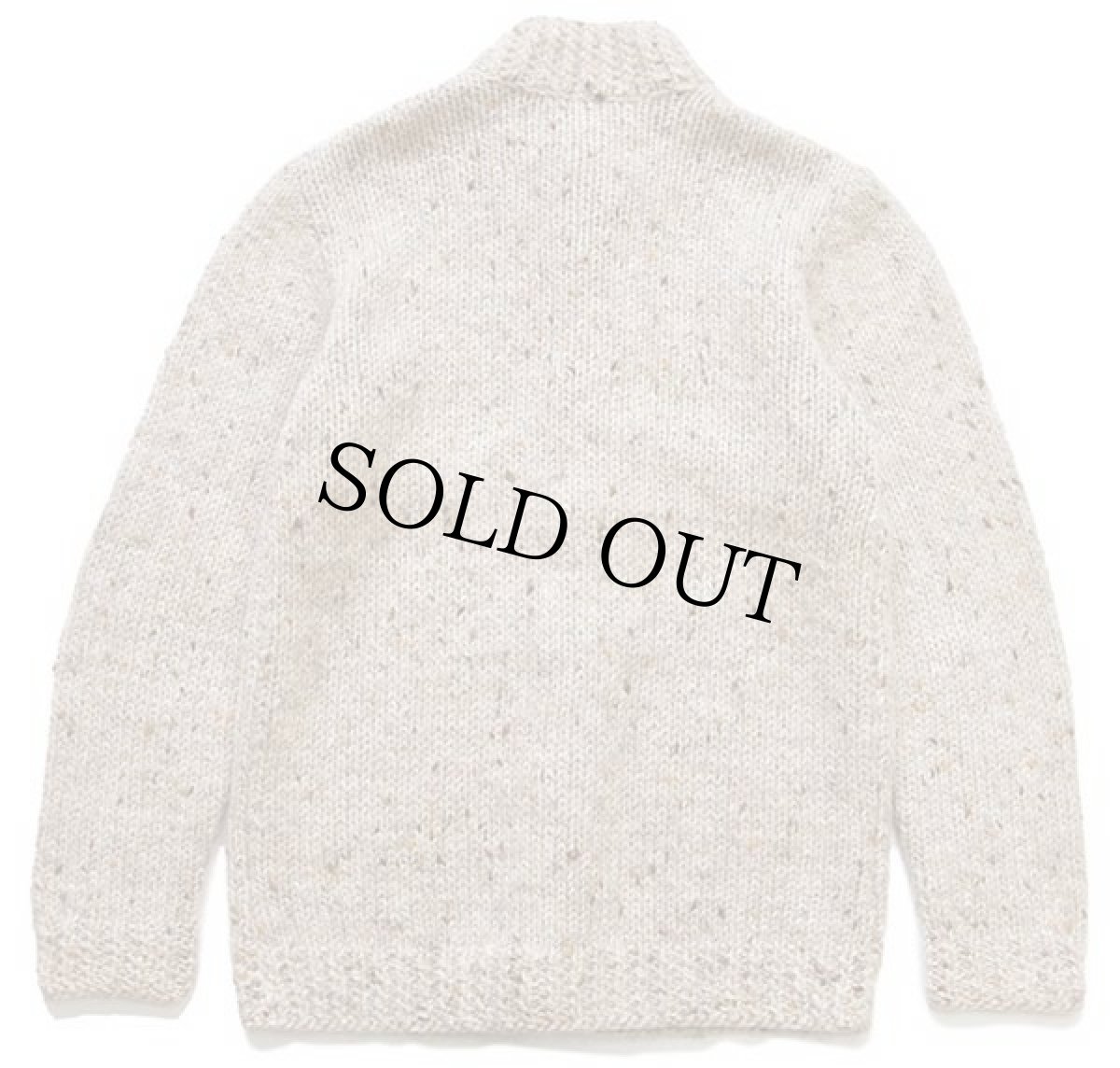 画像2: UNKNOWN ネップ入り ウール ハンドニット カーディガン ベージュ ミックス (2)