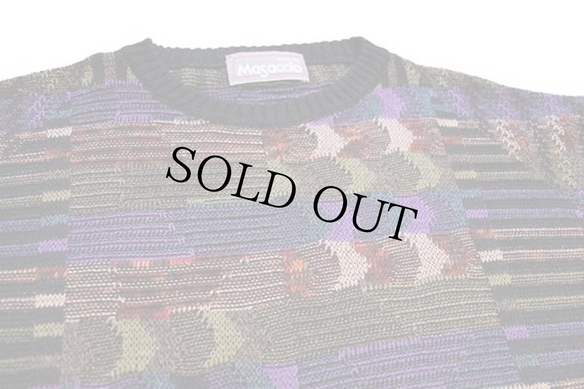 画像3: 90s イタリア製 Masaccio 編み柄 コットン×アクリルニット セーター 50/M (3)