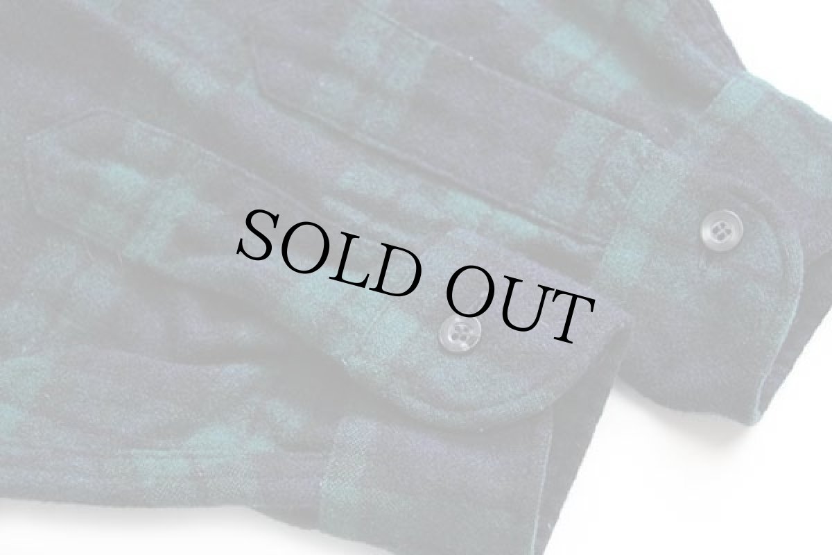 画像6: 70s USA製 PENDLETONペンドルトン ブラックウォッチ タータンチェック ウールシャツ S (6)