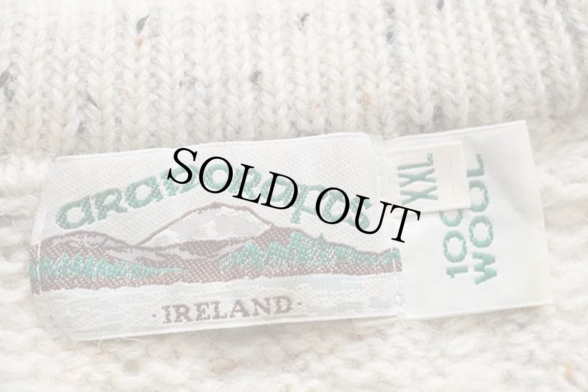 画像4: アイルランド製 aran crafts ケーブル編み ネップ入り ウールニット セーター ナチュラル XXL★フィッシャーマン (4)