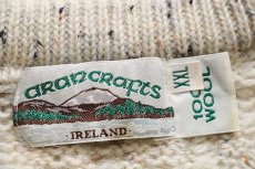画像4: アイルランド製 aran crafts ケーブル編み ネップ入り ウールニット セーター ナチュラル XXL★フィッシャーマン (4)