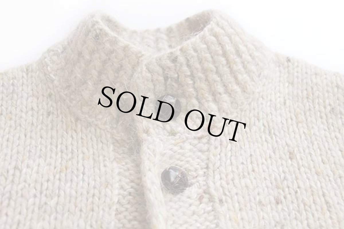 画像3: UNKNOWN ネップ入り ウール ハンドニット カーディガン ベージュ ミックス (3)