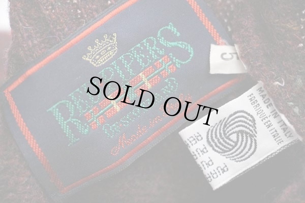 画像4: 80s イタリア製 RED PIPERS アーガイル柄 ウールニット カーディガン バーガンディ 5 (4)