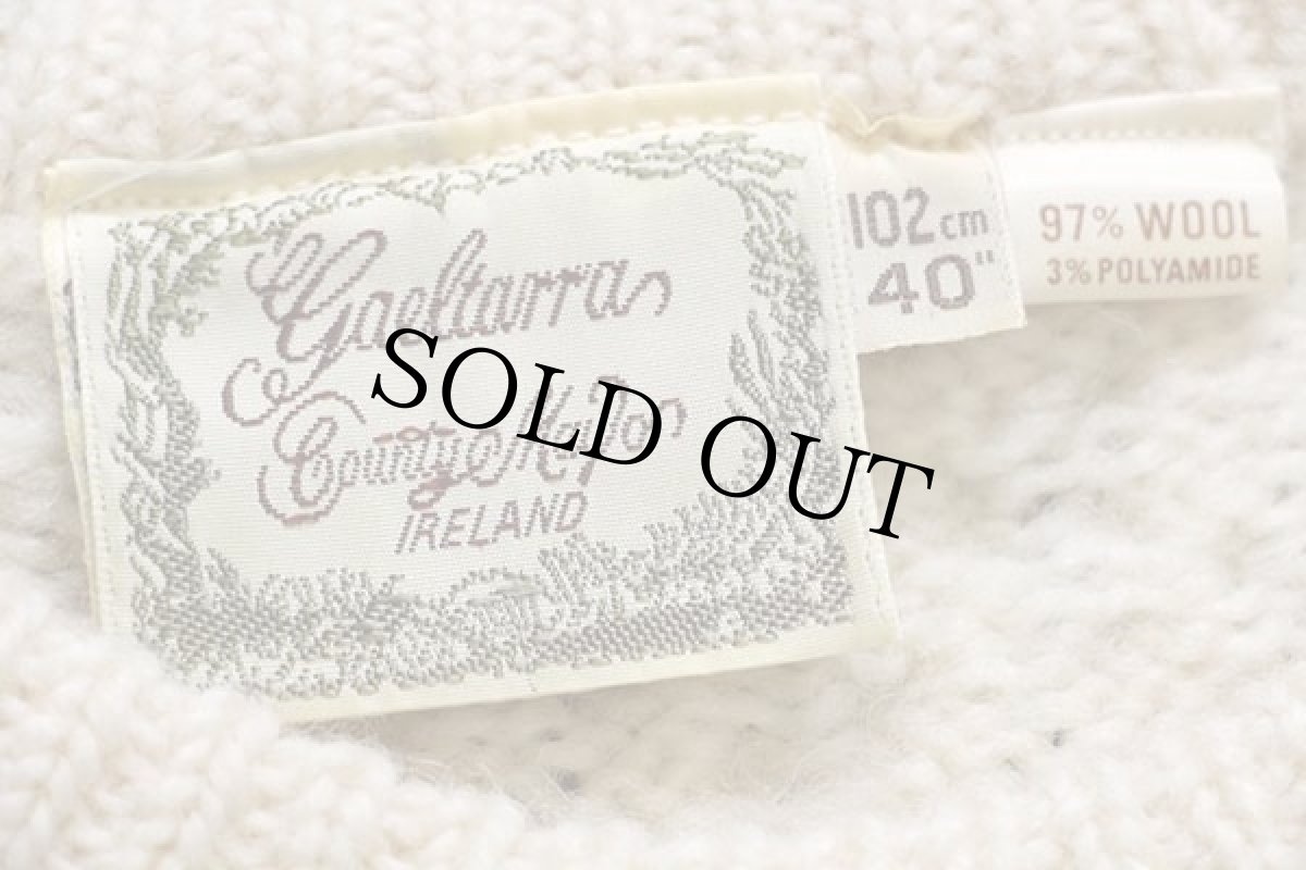 画像4: アイルランド製 gaeltarra ケーブル編み ウールニット セーター ナチュラル 40★フィッシャーマン (4)