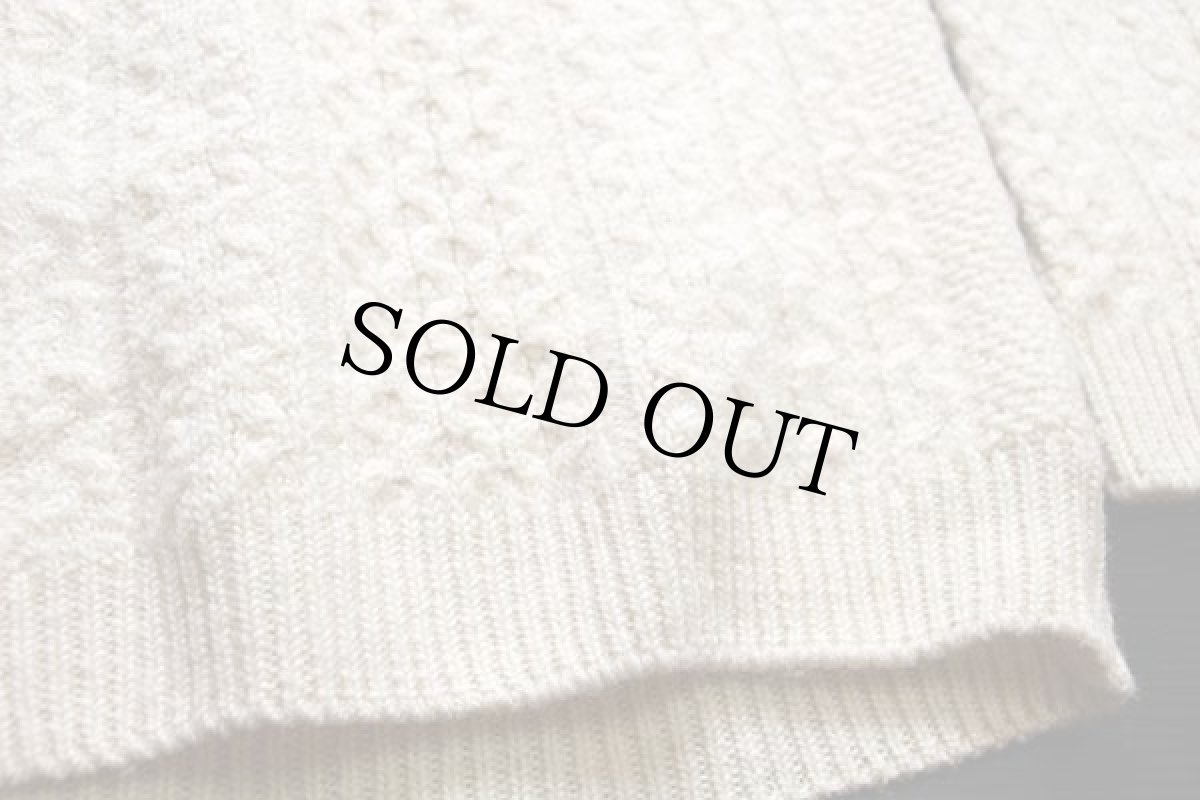 画像5: アイルランド製 gaeltarra ケーブル編み ウールニット セーター ナチュラル 40★フィッシャーマン (5)