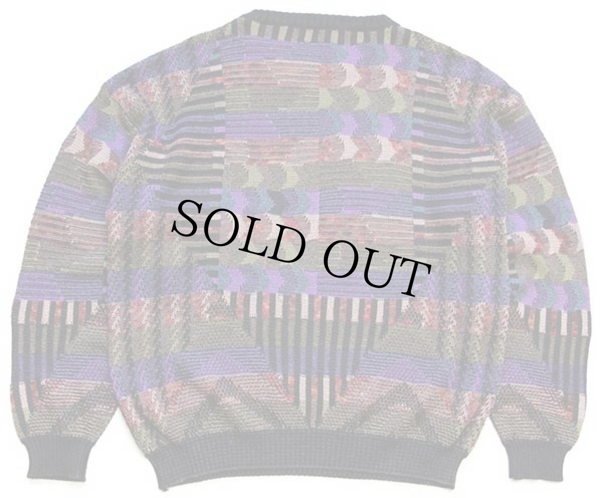 画像2: 90s イタリア製 Masaccio 編み柄 コットン×アクリルニット セーター 50/M (2)