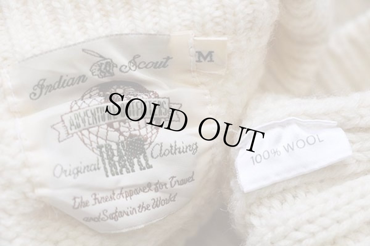 画像4: Indian Scout ケーブル編み ウールニット セーター ナチュラル M★フィッシャーマン (4)