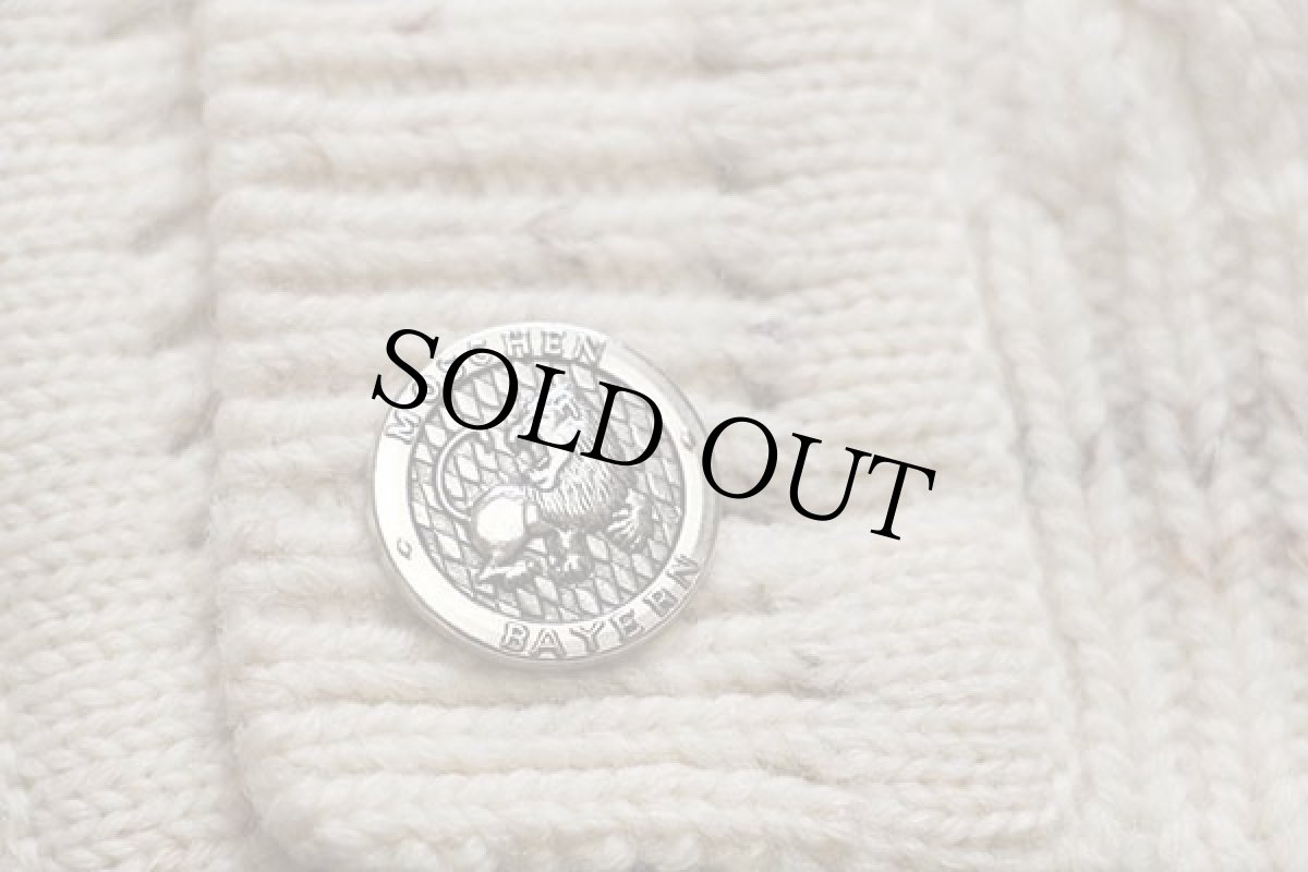 画像5: MOSCHEN Modell ケーブル編み ウールニット カーディガン ナチュラル 50★フィッシャーマン (5)