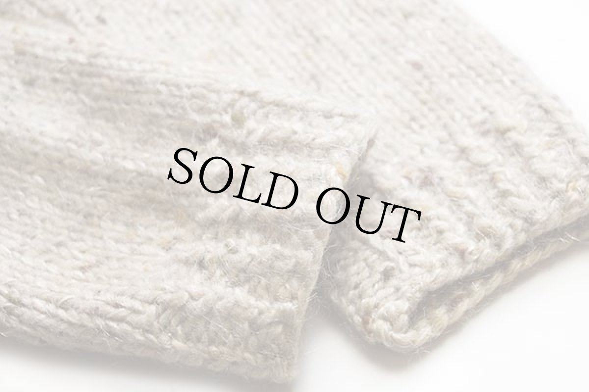 画像6: UNKNOWN ネップ入り ウール ハンドニット カーディガン ベージュ ミックス (6)