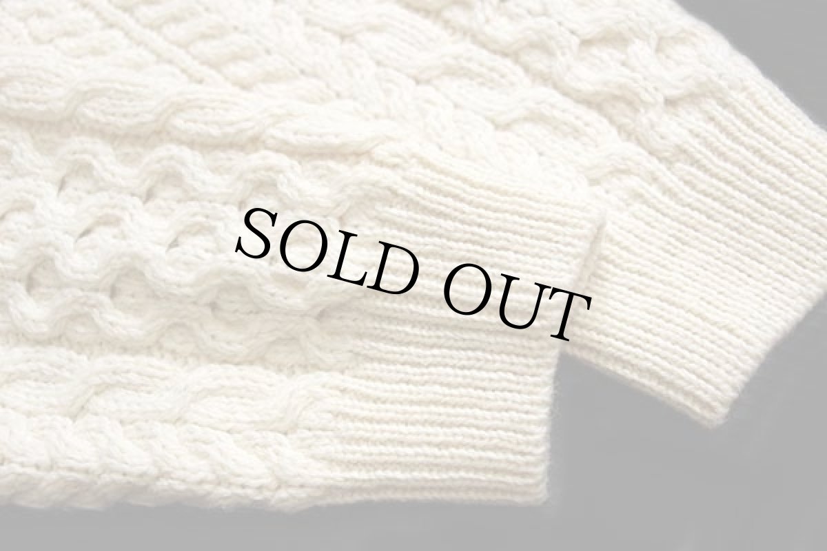 画像6: アイルランド製 CaRRaigdonn ケーブル編み ウールニット セーター ナチュラル XL★フィッシャーマン (6)