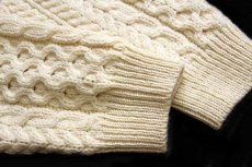 画像6: アイルランド製 CaRRaigdonn ケーブル編み ウールニット セーター ナチュラル XL★フィッシャーマン (6)