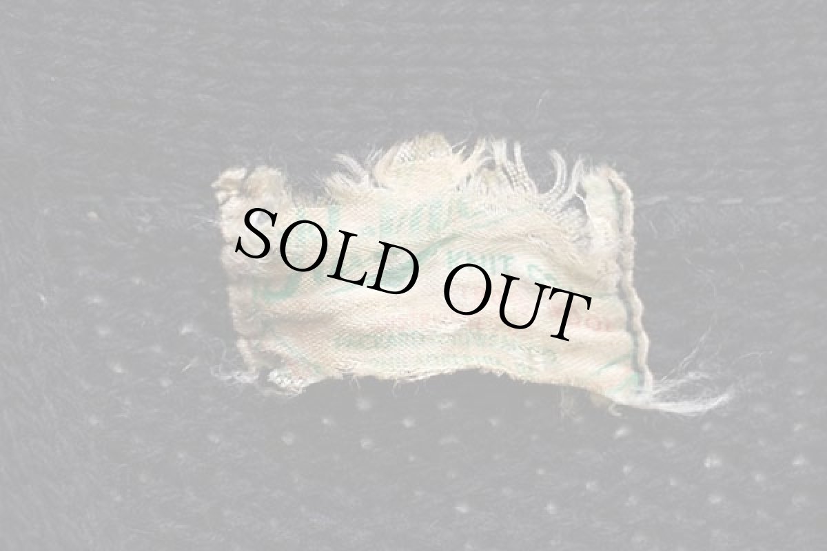 画像4: 50s Packard ローゲージ ウールニット レタードカーディガン ボロ 黒 (4)