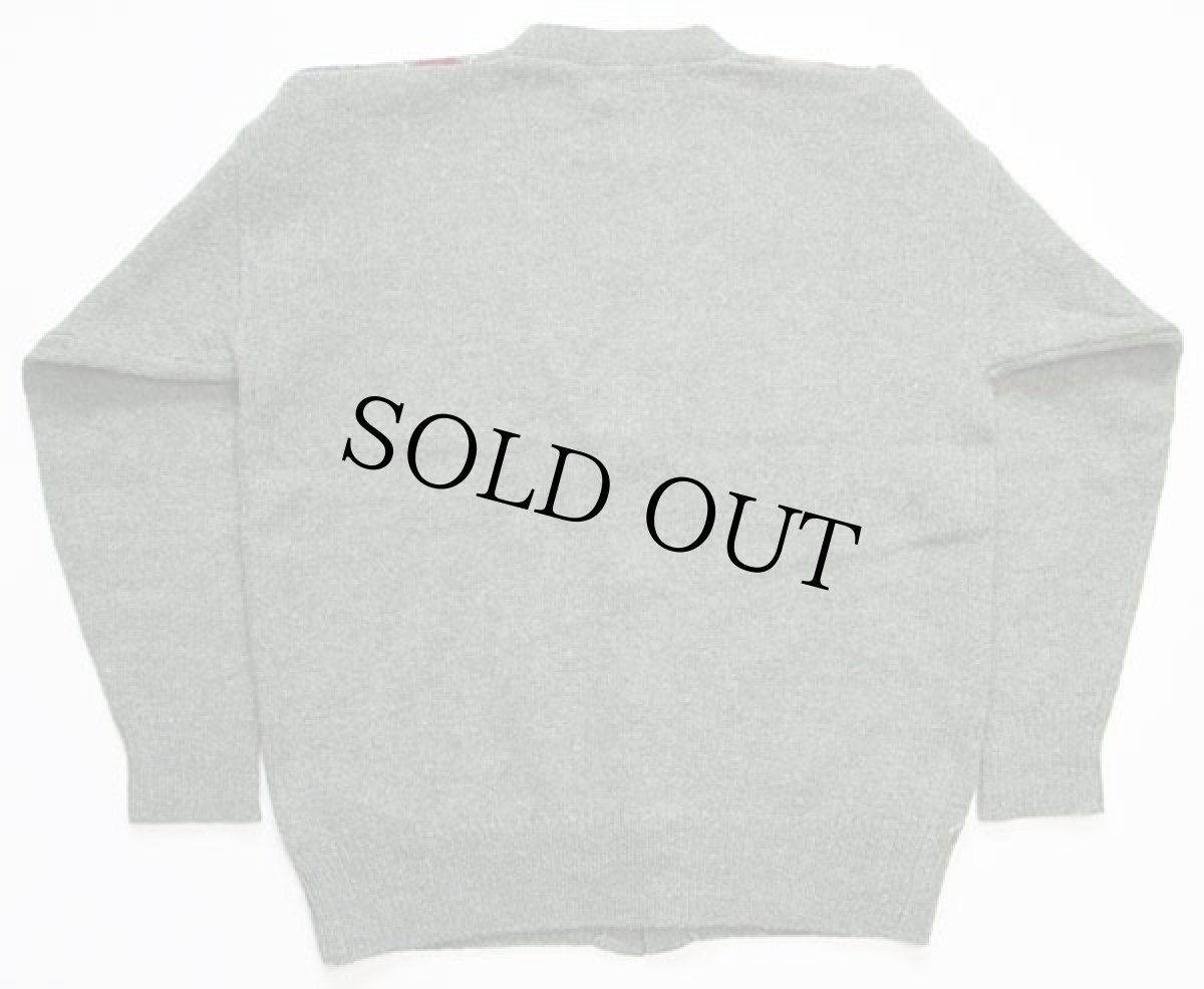 画像2: 90s MARTINI RACING アーガイル柄 シェットランド ウールニット カーディガン グリーン 50 (2)