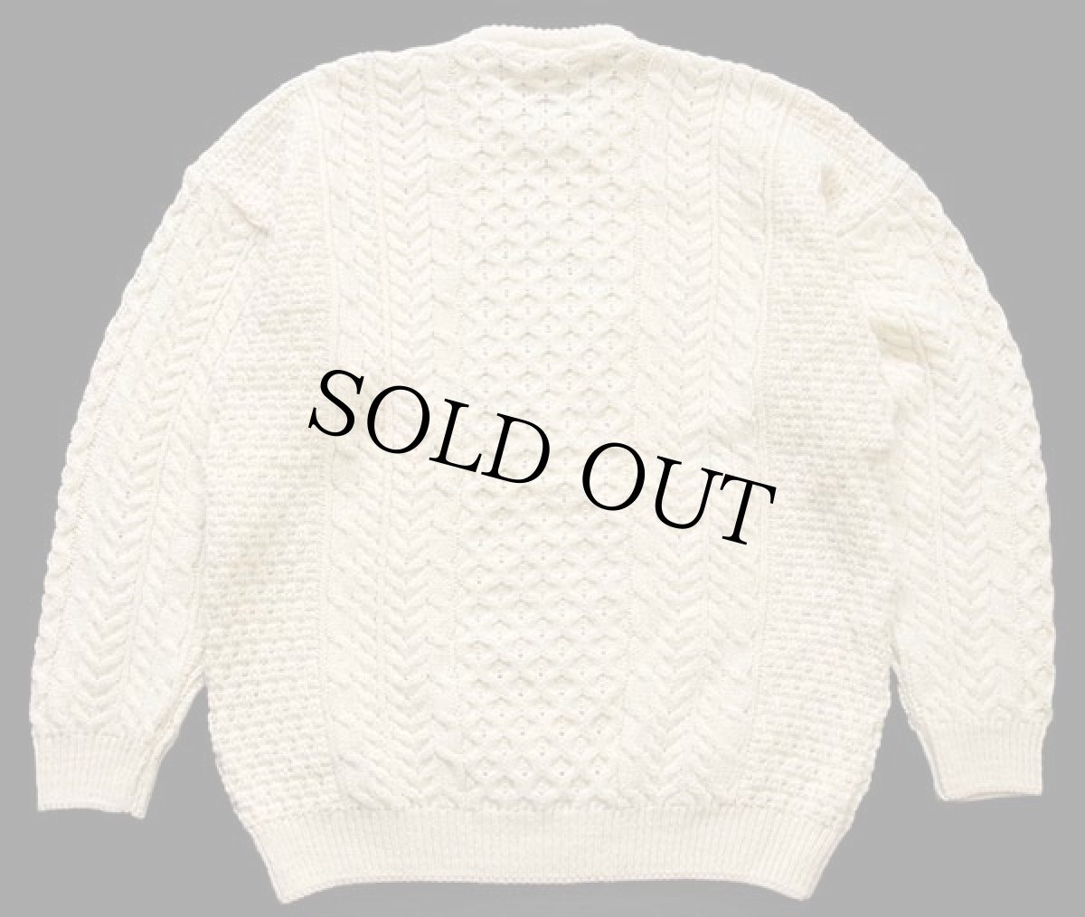 画像2: アイルランド製 CaRRaigdonn ケーブル編み ウールニット セーター ナチュラル XL★フィッシャーマン (2)