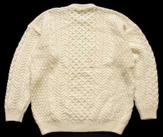 画像2: アイルランド製 CaRRaigdonn ケーブル編み ウールニット セーター ナチュラル XL★フィッシャーマン (2)