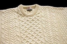 画像3: アイルランド製 CaRRaigdonn ケーブル編み ウールニット セーター ナチュラル XL★フィッシャーマン (3)