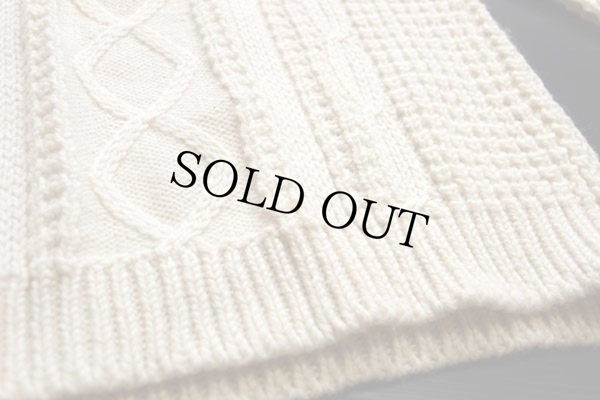 画像5: アイルランド製 fAlCARRAgh ケーブル編み ウールニット セーター ナチュラル M★フィッシャーマン (5)