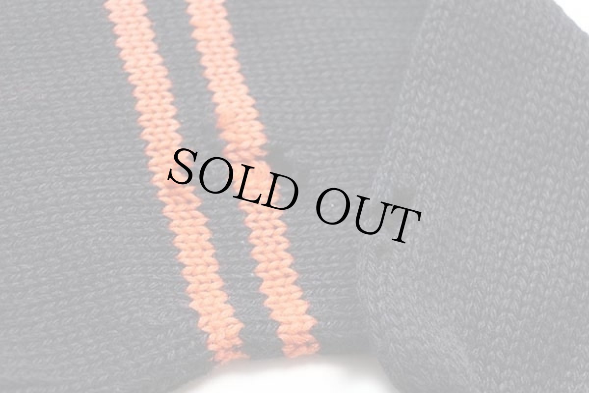 画像6: 50s Packard ローゲージ ウールニット レタードカーディガン ボロ 黒 (6)