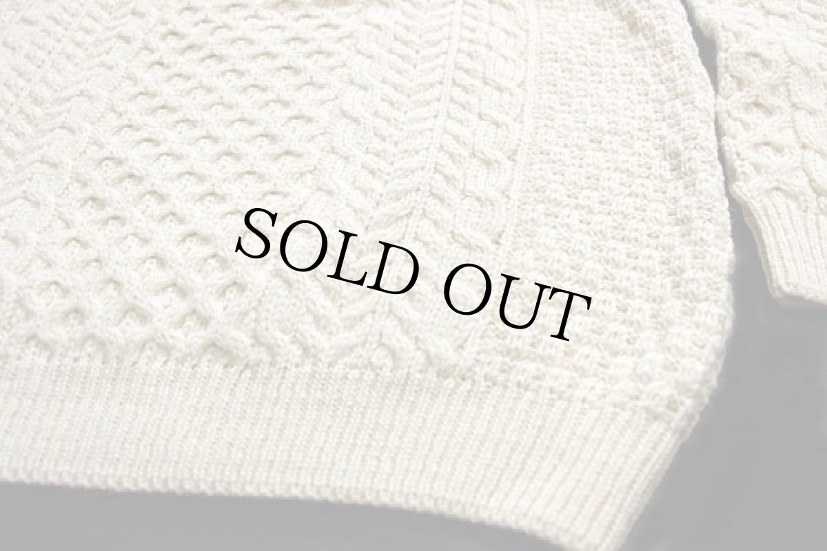 画像5: アイルランド製 CaRRaigdonn ケーブル編み ウールニット セーター ナチュラル XL★フィッシャーマン (5)