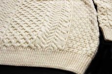 画像5: アイルランド製 CaRRaigdonn ケーブル編み ウールニット セーター ナチュラル XL★フィッシャーマン (5)