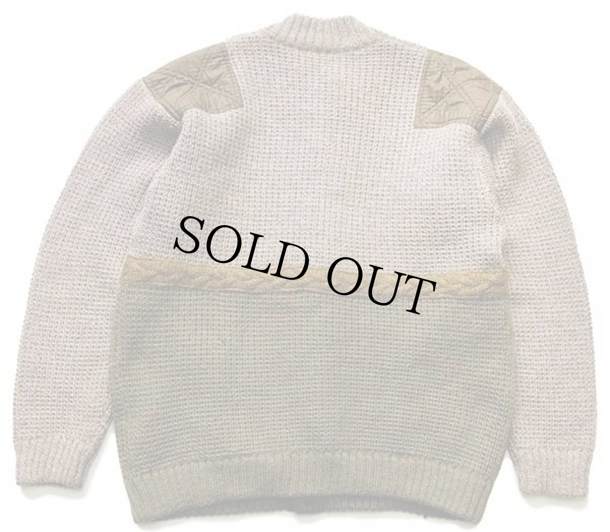 画像2: Pinard バイカラー 切り替え ショルダーパッチ ローゲージ ニット ジャケット (2)