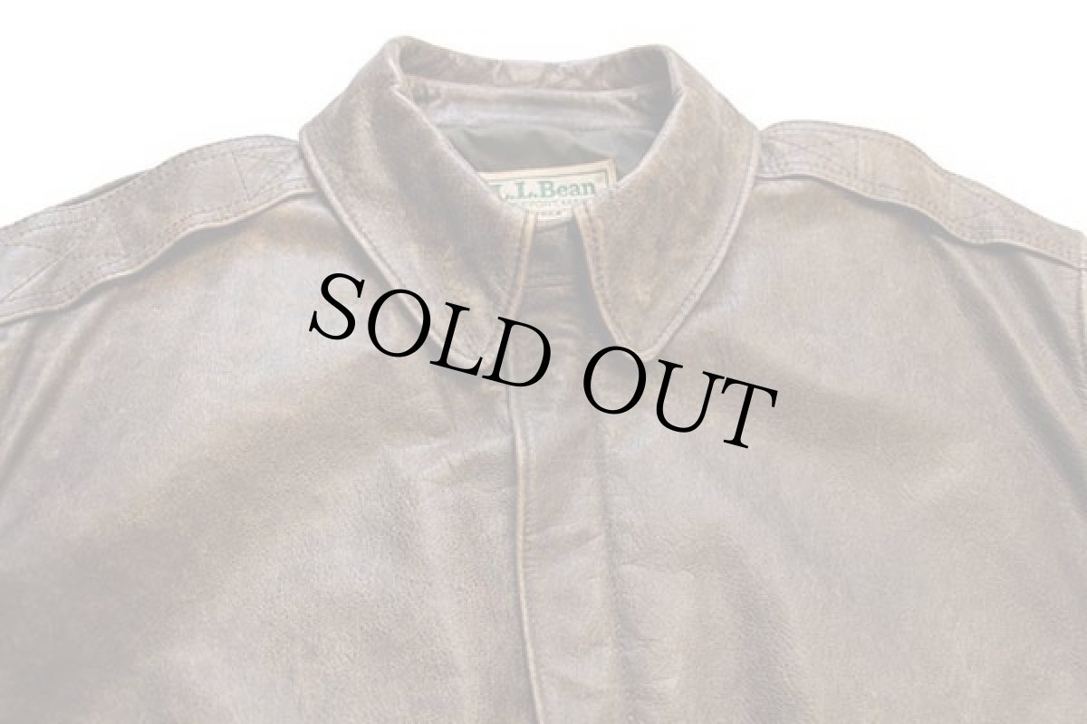 画像3: 80s USA製 L.L.Bean FLYING TIGER JACKET A-2タイプ Thinsulate 中綿入り フライト レザージャケット 44 (3)