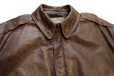 画像3: 80s USA製 L.L.Bean FLYING TIGER JACKET A-2タイプ Thinsulate 中綿入り フライト レザージャケット 44 (3)