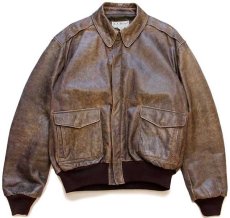 画像1: 80s USA製 L.L.Bean FLYING TIGER JACKET A-2タイプ Thinsulate 中綿入り フライト レザージャケット 44 (1)