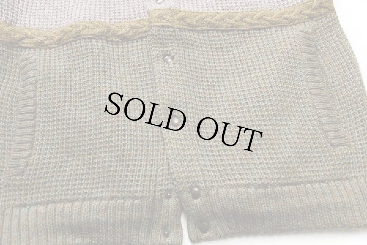 画像5: Pinard バイカラー 切り替え ショルダーパッチ ローゲージ ニット ジャケット (5)