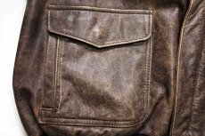 画像7: 80s USA製 L.L.Bean FLYING TIGER JACKET A-2タイプ Thinsulate 中綿入り フライト レザージャケット 44 (7)