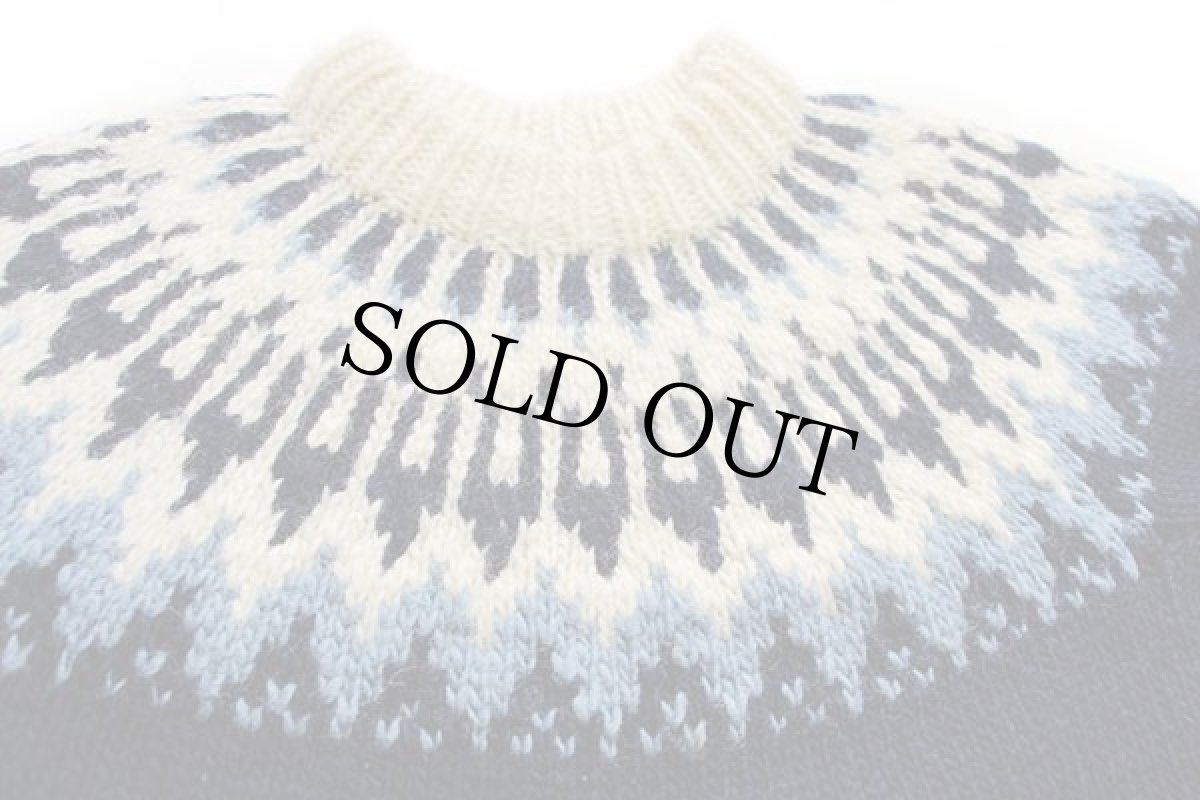 画像3: デンマーク製 STOBI 丸ヨーク ノルディック柄 ウール ハンドニット セーター XL (3)