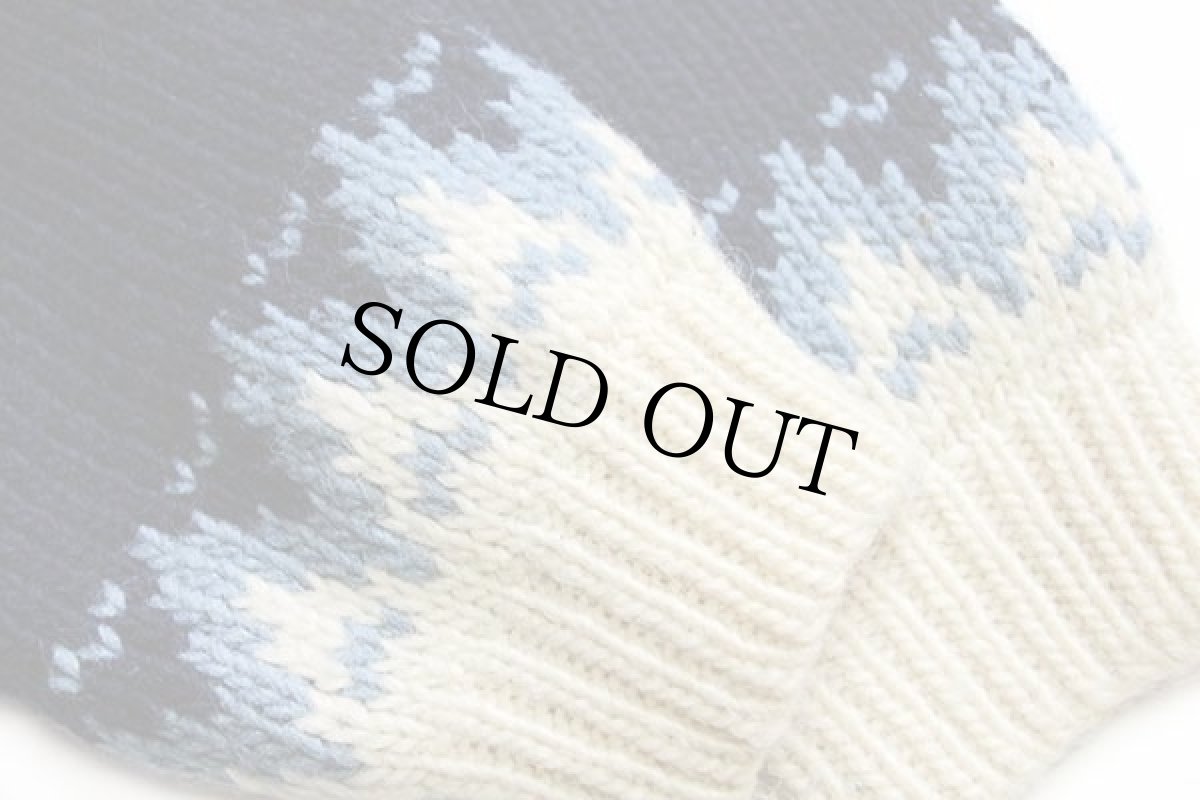 画像6: デンマーク製 STOBI 丸ヨーク ノルディック柄 ウール ハンドニット セーター XL (6)