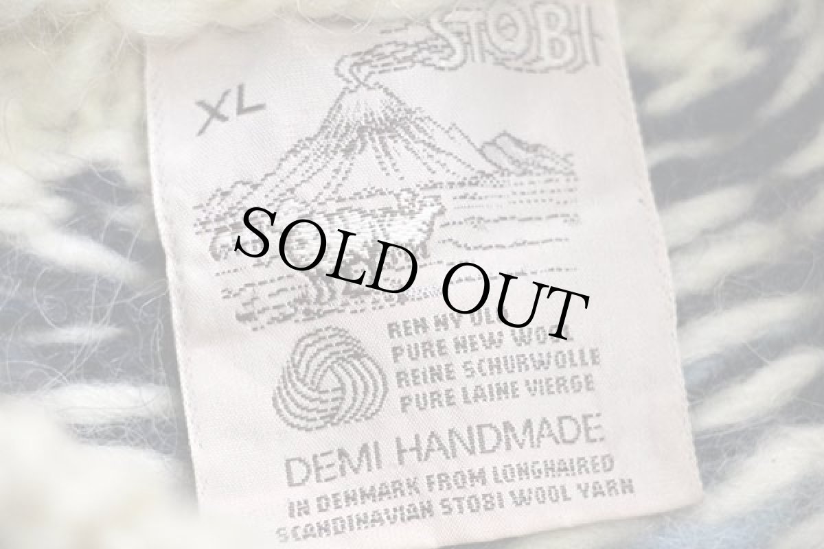 画像4: デンマーク製 STOBI 丸ヨーク ノルディック柄 ウール ハンドニット セーター XL (4)