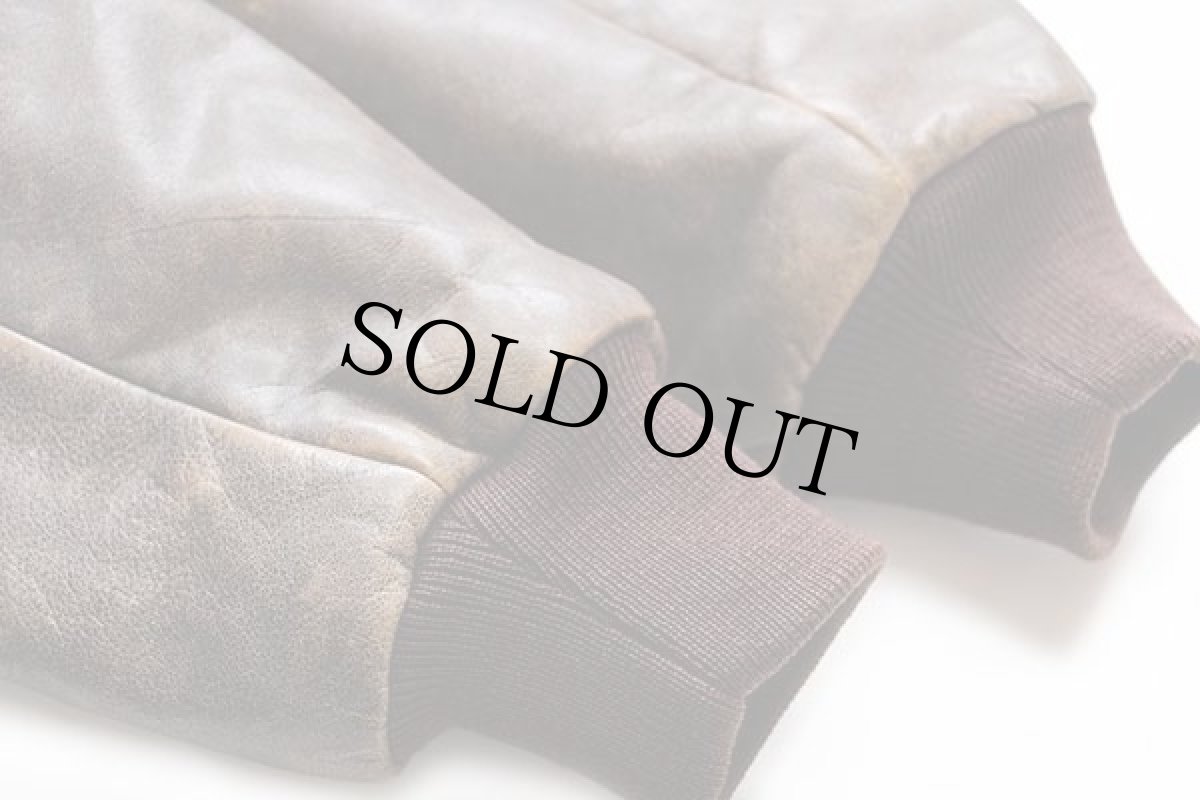 画像8: 80s USA製 L.L.Bean FLYING TIGER JACKET A-2タイプ Thinsulate 中綿入り フライト レザージャケット 44 (8)