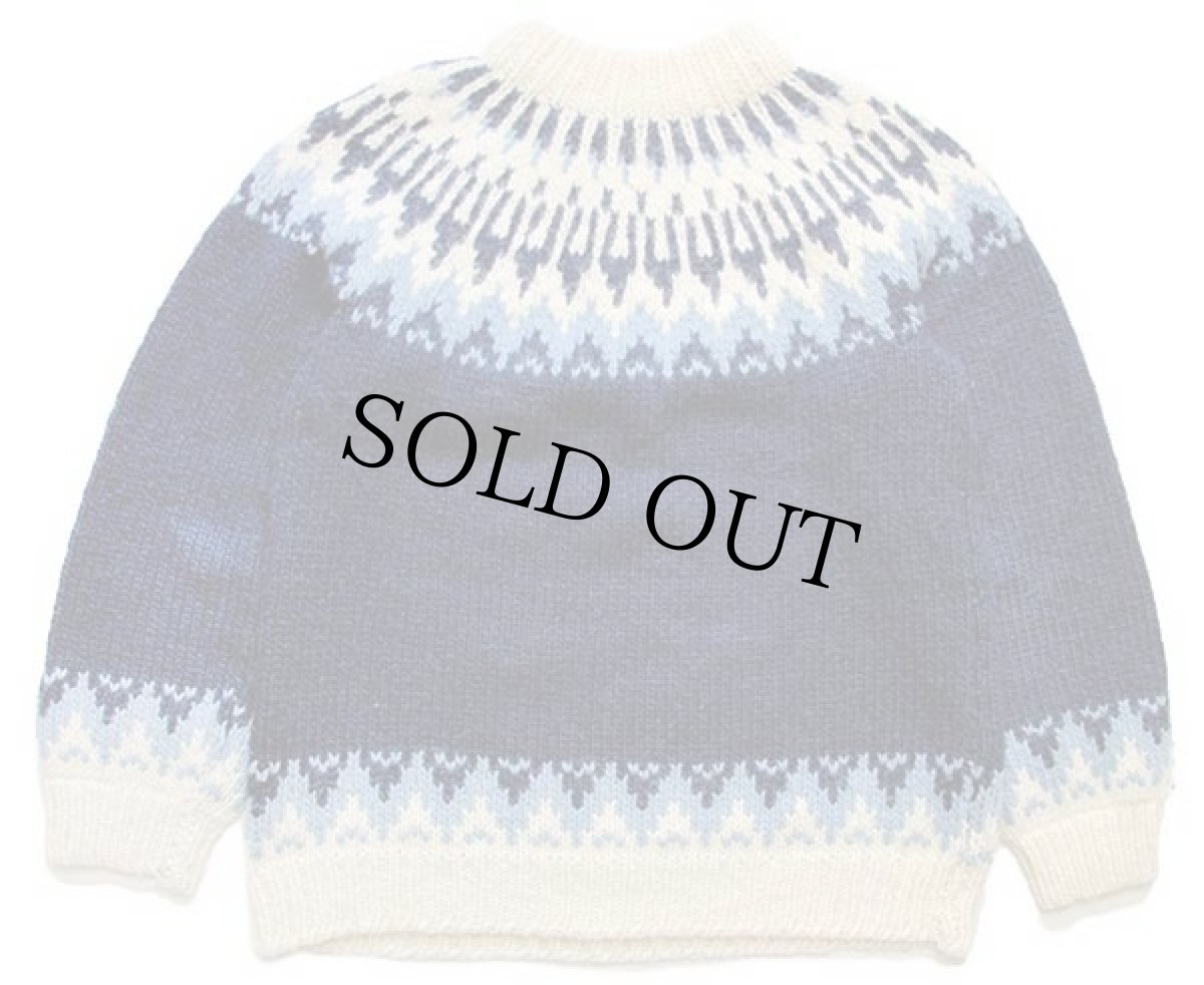 画像2: デンマーク製 STOBI 丸ヨーク ノルディック柄 ウール ハンドニット セーター XL (2)