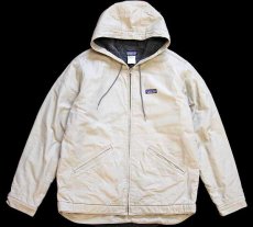 画像1: patagoniaパタゴニア フリースライナー オーガニックコットン ラインド キャンバス フーディー ベージュ M★焚火ジャケット (1)