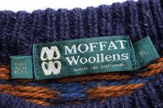 画像4: スコットランド製 MOFFAT Woollens 総柄 ウールニット セーター XL (4)