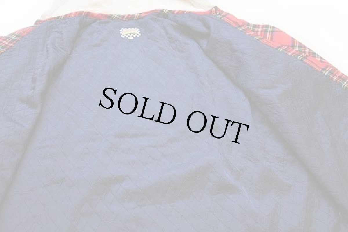 画像5: 90s イタリア製 ENERGIE タータンチェック キルティングライナー ウール混 シャツパーカー XL (5)