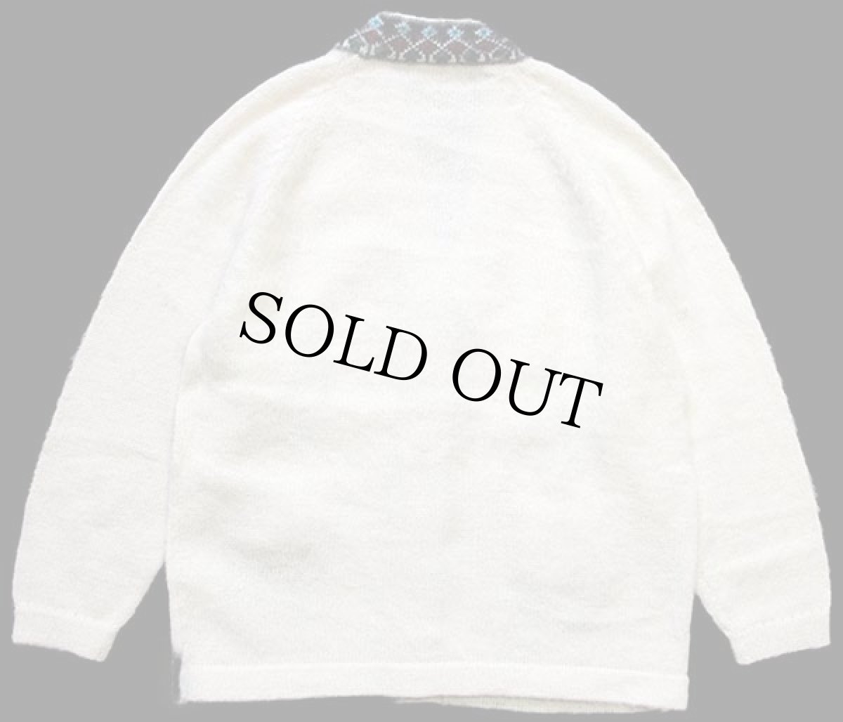 画像2: UNKNOWN フォークロア柄 アルパカ ニット カーディガン ナチュラル (2)