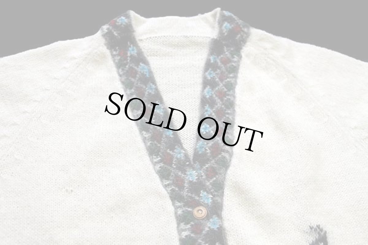 画像3: UNKNOWN フォークロア柄 アルパカ ニット カーディガン ナチュラル (3)