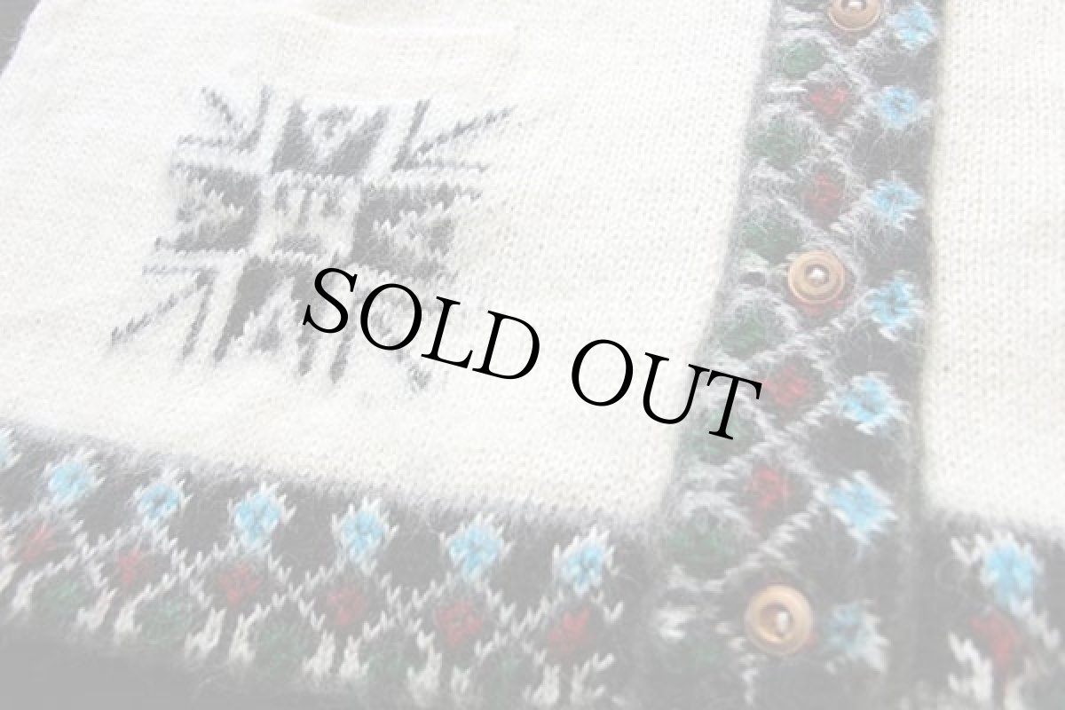 画像5: UNKNOWN フォークロア柄 アルパカ ニット カーディガン ナチュラル (5)