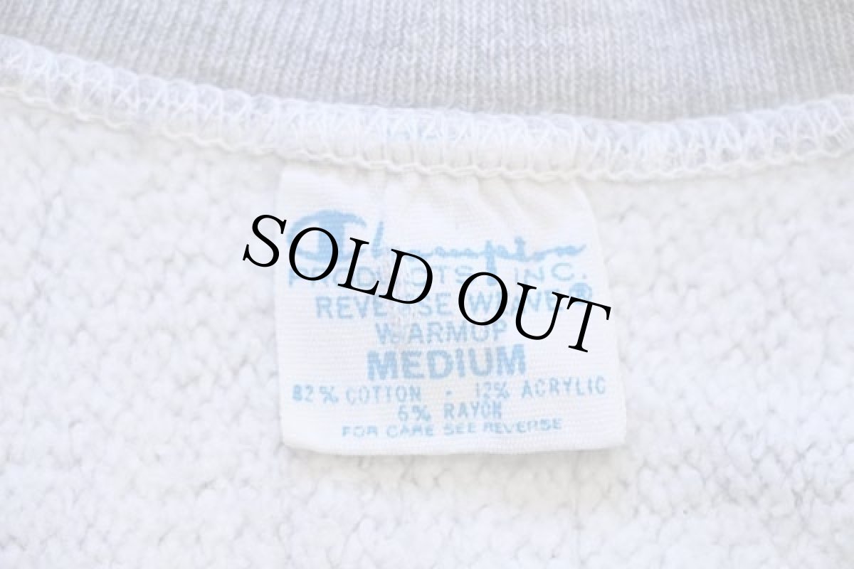 画像4: 70s USA製 Championチャンピオン 単色タグ MUHLENBERG ATH.DEPT 三段中抜き リバースウィーブ スウェット 杢グレー M (4)